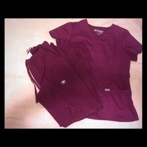 Maroon scrubs